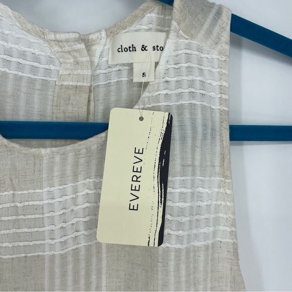 Cloth & Stone Button Plaid Fray Tank linen blend - Picture 4 of 8